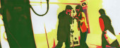 松場昭典 Sound Installation“WORM HOLE No.3” 2005年11/29 六本木STRIPED HOUSE GALLERY　大澤史郎(VIOLIN)、鶴岡美直子(VOICE)、太田豊(DRAGON FLUTE)、山下和彦（写真）